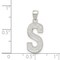 Sterling Silver Initial Letter S Charm Pendant Jewelry 25mm x 9mm